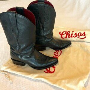 Chisos Boots Women's #4 Cowboy Boot in Magic Black Size 8